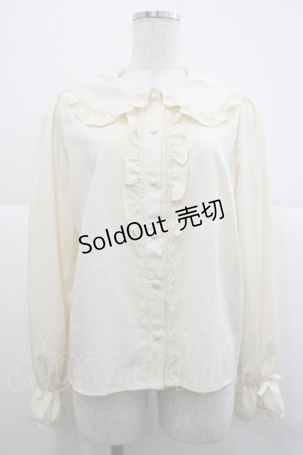 画像1: m petit by misako / AM マルエリフリルブラウス M アイボリー I-25-12-18-008-LO-BL-SA-ZI (1)
