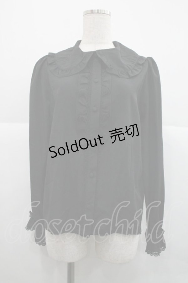 画像1: m petit by misako / AM マルエリフリルブラウス M ブラック I-25-12-18-009-LO-BL-SA-ZI (1)