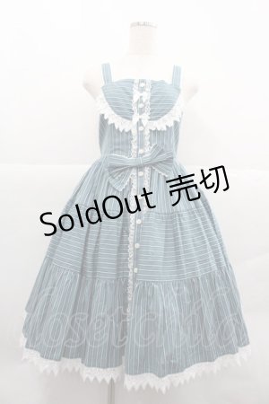 画像: ALICE and the PIRATES / ドビーストライプティアードジャンパースカート  グリーン I-25-12-18-065-PA-OP-SA-ZI