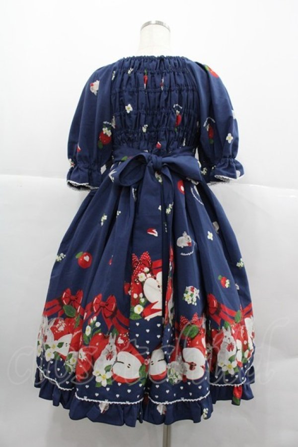 画像2: metamorphose / Apple Bunny半袖ワンピース 1 ブルー I-25-12-18-068-ME-OP-SA-ZI (2)