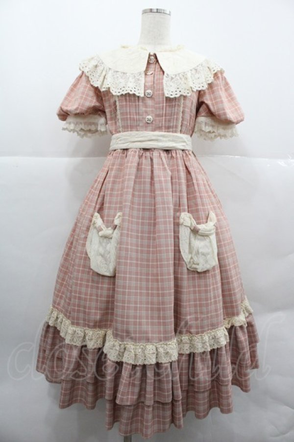 画像1: Hoshibako Works / カントリーラビットワンピース  ピンクチェック I-25-12-18-069-LO-OP-SA-ZI (1)