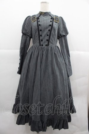 画像: With Puji / 肩ベルトストライプハイネックワンピース M グレー I-25-12-18-070-EL-OP-SA-ZI