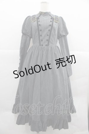 画像: With Puji / 肩ベルトストライプハイネックワンピース M グレー I-25-12-18-070-EL-OP-SA-ZI