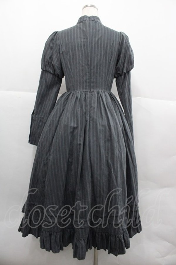 画像2: With Puji / 肩ベルトストライプハイネックワンピース M グレー I-25-12-18-070-EL-OP-SA-ZI (2)