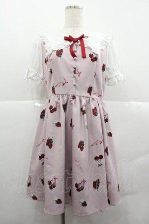 画像: Ank Rouge / いちご柄ワンピース  ピンクＸ白 I-25-12-18-074-CA-OP-SA-ZI