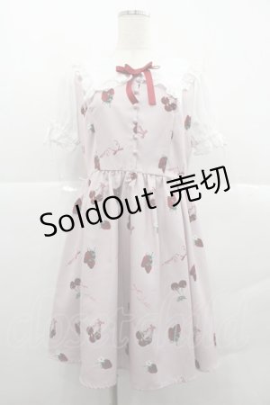 画像: Ank Rouge / いちご柄ワンピース  ピンクＸ白 I-25-12-18-074-CA-OP-SA-ZI