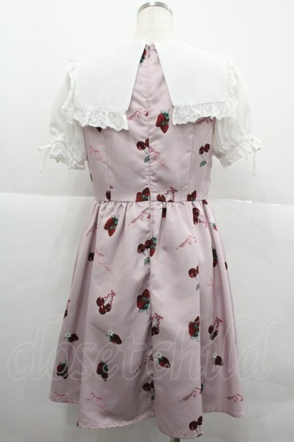 画像2: Ank Rouge / いちご柄ワンピース  ピンクＸ白 I-25-12-18-074-CA-OP-SA-ZI (2)