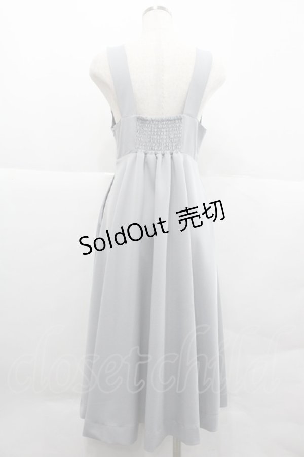 画像2: F i.n.t / チェーンビット使いディープVネックジャンパースカート  グレー I-25-12-18-075-CA-OP-SA-ZI (2)