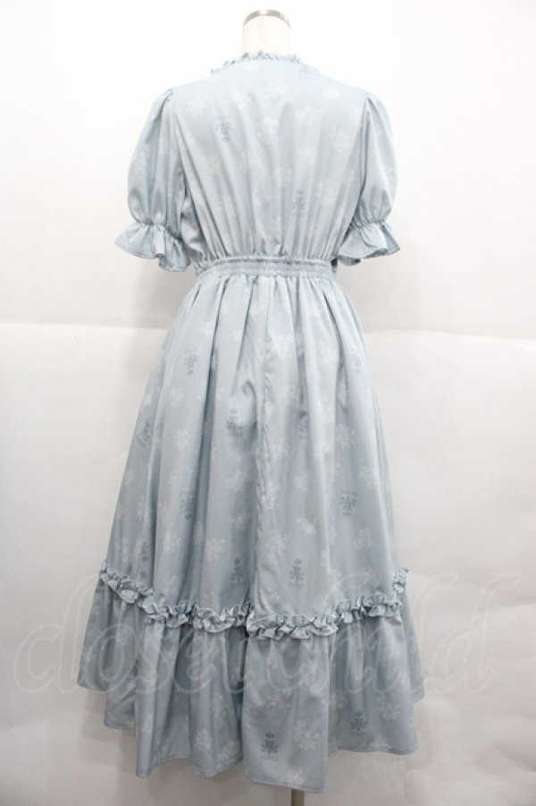 画像2: m petit by misako / NINA'S 花柄スクエアネックワンピース M サックス I-25-12-18-077-LO-OP-SA-ZI (2)