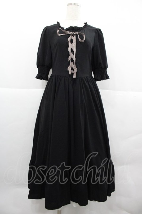 画像1: m petit by misako / AMレースアップワンピース M ブラック I-25-12-18-078-LO-OP-SA-ZI (1)