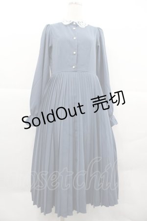 画像: m petit by misako / AM*レースエリプリーツワンピース M ブルー I-25-12-18-079-LO-OP-SA-ZI