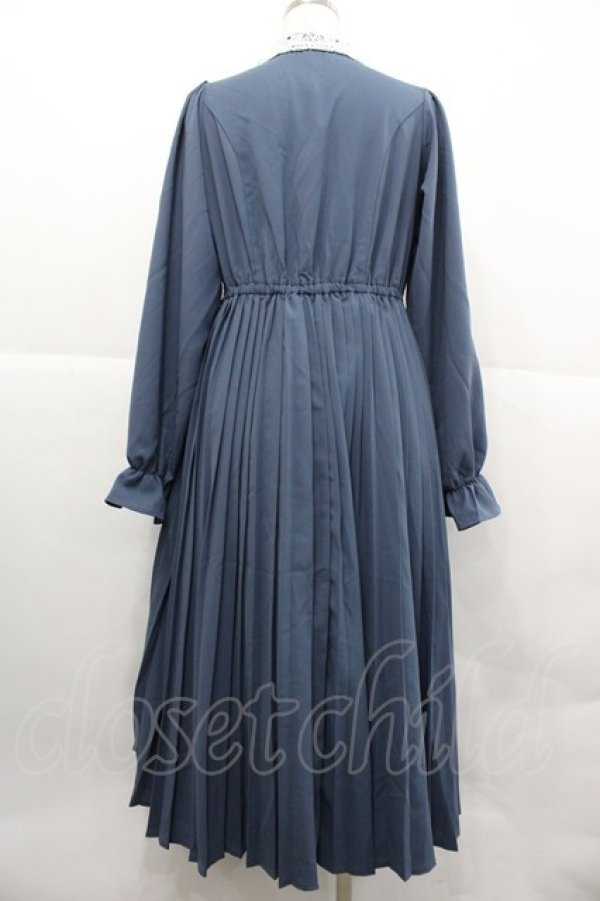 画像2: m petit by misako / AM*レースエリプリーツワンピース M ブルー I-25-12-18-079-LO-OP-SA-ZI (2)