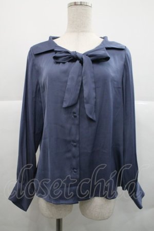 画像: an another angelus / オフショル開衿ボウタイブラウス  ブルー I-25-12-18-013-CA-BL-SA-ZI