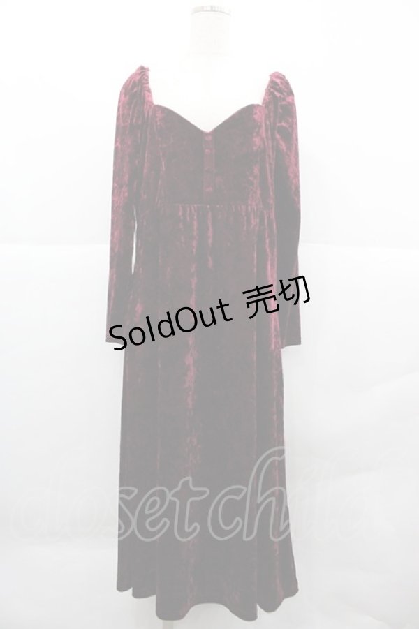 画像1: DISTURBIA / 別珍ワンピース UK14 ボルドー I-25-12-18-086-GO-OP-SA-ZI (1)