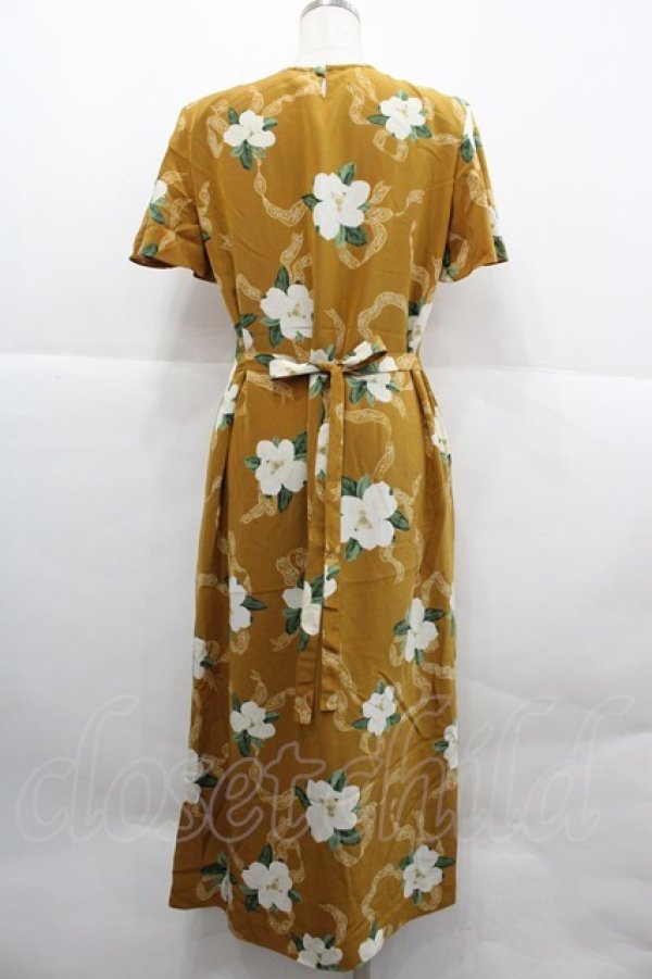 画像2: INGEBORG / くちなしptタック半袖ワンピース  マスタード I-25-12-18-087-LO-OP-SA-ZI (2)