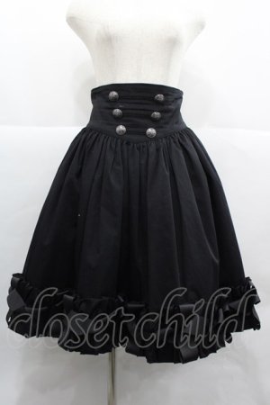 画像: AND ROMEO / コルセット調スカート アンティークリボン  黒 I-25-12-18-091-LO-SK-SA-ZI