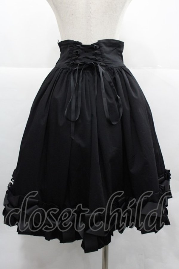 画像2: AND ROMEO / コルセット調スカート アンティークリボン  黒 I-25-12-18-091-LO-SK-SA-ZI (2)