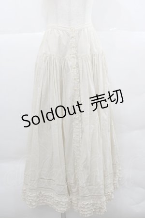 画像: PINK HOUSE / 綿スカラップレース前開きスカート  アイボリー I-25-12-18-093-LO-SK-SA-ZI