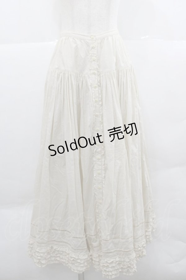 画像1: PINK HOUSE / 綿スカラップレース前開きスカート  アイボリー I-25-12-18-093-LO-SK-SA-ZI (1)
