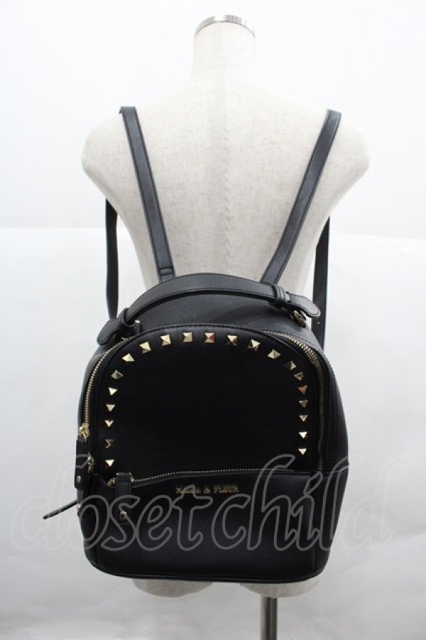 画像1: Maison de FLEUR / スタッズリュック  黒Ｘゴールド I-25-12-18-097-LO-BG-SA-ZI (1)