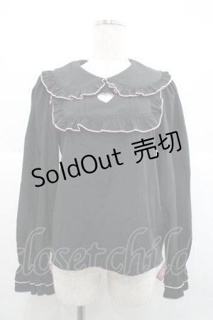 画像: Ank Rouge / ハートくりぬきブラウス  黒Ｘピンク I-25-12-18-002-CA-BL-SA-ZI