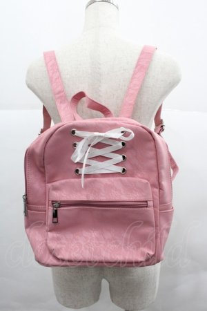 画像: Ank Rouge / 編み上げレースリュック  ピンクＸ白 I-25-12-18-098-CA-BG-SA-ZI