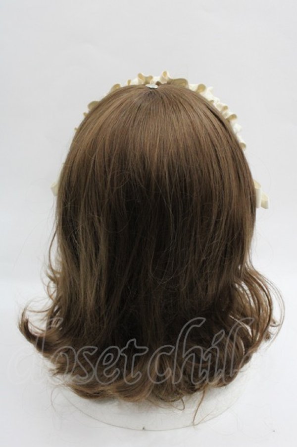 画像3: m petit by misako / ギャザーリボンカチューシャ  アイボリー I-25-12-18-101-LO-AC-SA-ZI (3)