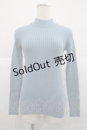 画像: F&A / バックリボンリブニットプルオーバー  ブルー I-25-12-18-017-LO-TO-SA-ZI