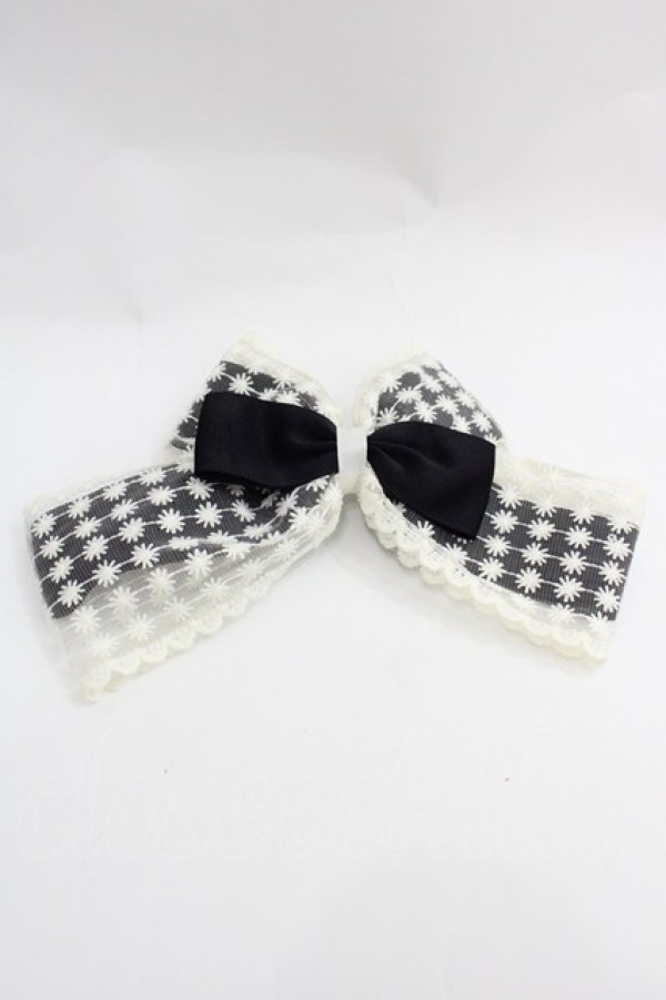 画像1: m petit by misako / TT*AMリボンクリップ  ブラック I-25-12-18-111-LO-AC-SA-ZI (1)