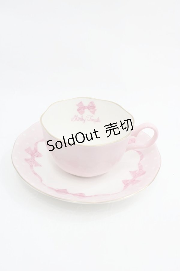 画像1: Shirley Temple / リボン柄カップ&ソーサーセット  ピンク I-25-12-18-113-ET-ZA-SA-ZI (1)