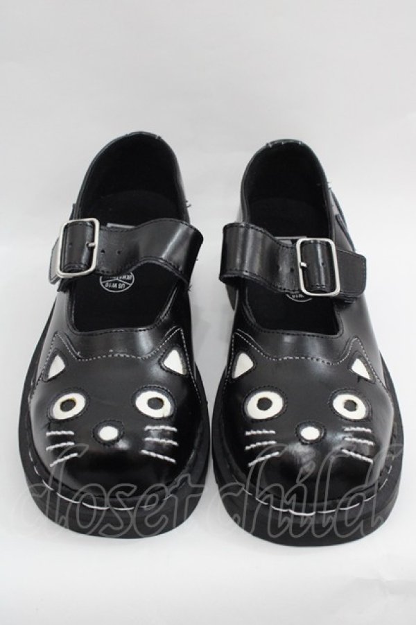 画像1: TUK / ねこシューズ UKW8 黒Ｘ白 I-25-12-18-119-PU-SH-SA-ZI (1)