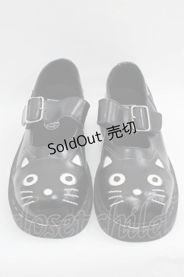 画像1: TUK / ねこシューズ UKW8 黒Ｘ白 I-25-12-18-119-PU-SH-SA-ZI (1)