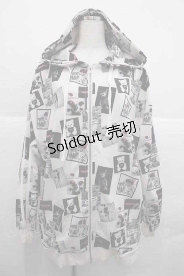 画像1: Honey Cinnamon / 写真風総柄パーカー  ピンクＸ黒 I-25-12-18-018-LO-TO-SA-ZI (1)