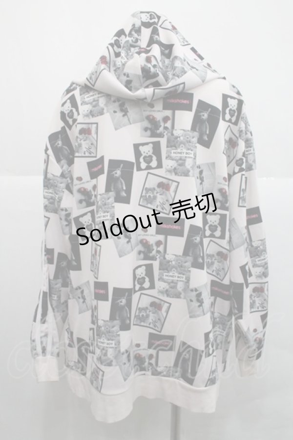 画像2: Honey Cinnamon / 写真風総柄パーカー  ピンクＸ黒 I-25-12-18-018-LO-TO-SA-ZI (2)