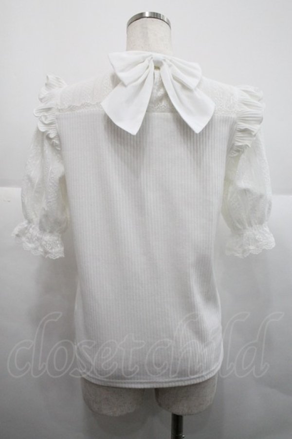 画像2: Amavel / バックリボンレース&テレコトップス  オフホワイト I-25-12-18-020-CA-TO-SA-ZI (2)