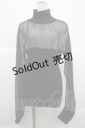 画像: alice auaa / リブニット&ジョーゼットC/S 3 黒 I-25-12-18-022-AA-TO-SA-ZI