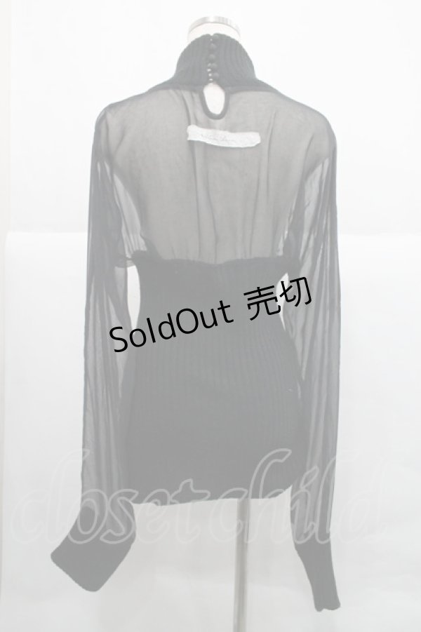 画像2: alice auaa / リブニット&ジョーゼットC/S 3 黒 I-25-12-18-022-AA-TO-SA-ZI (2)