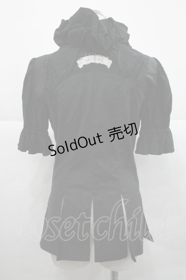 画像2: alice auaa / バルーンフリルくるみボタンブラウス 3 黒 I-25-12-18-025-AA-BL-SA-ZI (2)