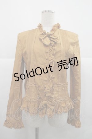 画像: INGEBORG / 立襟ピコフリル&ピンタックブラウス  マスタード I-25-12-18-030-LO-BL-SA-ZI