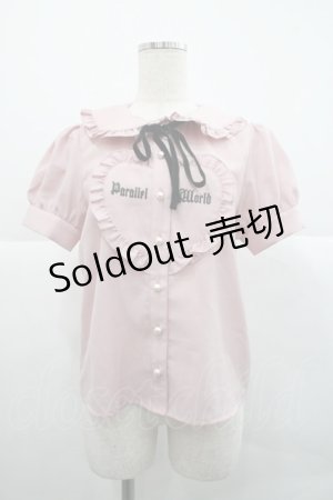 画像: Ank Rouge / ハートフリル半袖ブラウス  ピンクＸ黒 I-25-12-18-004-CA-BL-SA-ZI