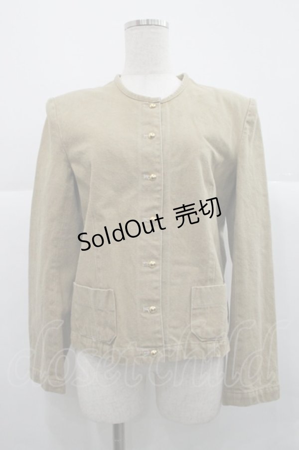 画像1: INGEBORG / ノーカラーチノジャケット  ベージュ I-25-12-18-032-LO-JA-SA-ZI (1)