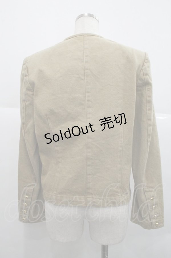 画像2: INGEBORG / ノーカラーチノジャケット  ベージュ I-25-12-18-032-LO-JA-SA-ZI (2)