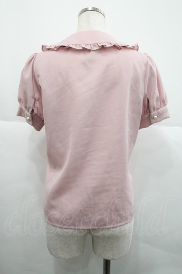 画像2: Ank Rouge / ハートフリル半袖ブラウス  ピンクＸ黒 I-25-12-18-004-CA-BL-SA-ZI (2)