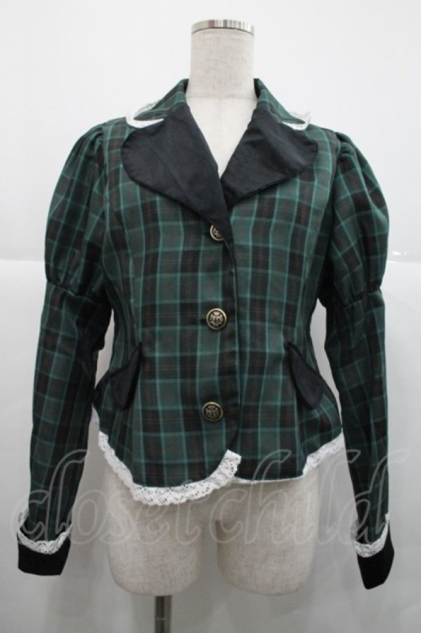 画像1: Eri Aino's collaboration / シャーロットの水曜日 ジャケット M グリーンチェック I-25-12-18-036-LO-JA-SA-ZI (1)