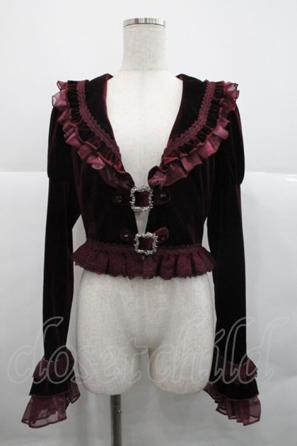 画像1: MORY HITOMI（海外ロリータブランド） / Rose Knight 3.0 ラペルコート M ボルドー I-25-12-18-037-LO-JA-SA-ZI (1)