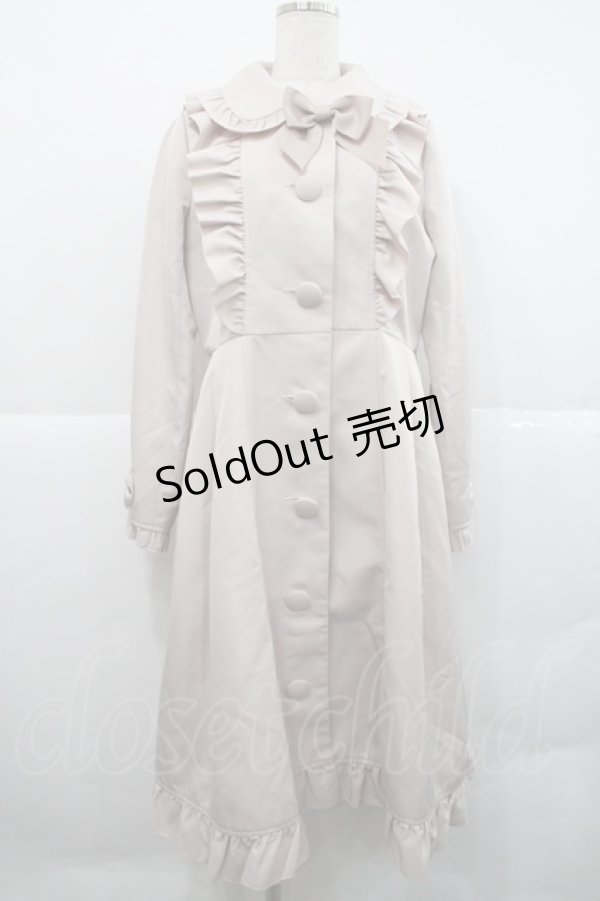 画像1: axes femme kawaii / ガーリーリボントレンチコート  ピンク I-25-12-18-039-AX-CO-SA-ZI (1)