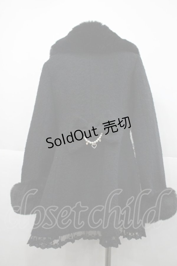 画像2: LIZ LISA / ビジューリボンミニ丈Aラインコート  黒 I-25-12-18-040-LO-CO-SA-ZI (2)