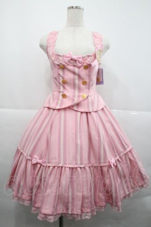 画像: Angelic Pretty / ブリジットレジメンティアードジャンパースカート  ピンク I-25-12-18-043-AP-OP-SA-ZI