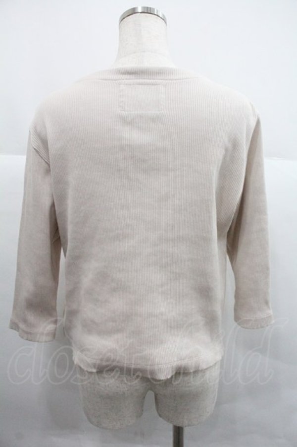 画像2: PINK HOUSE / ストライプカットソーカーディガン  ベージュＸ白 I-25-12-22-046-LO-TO-SA-ZI (2)