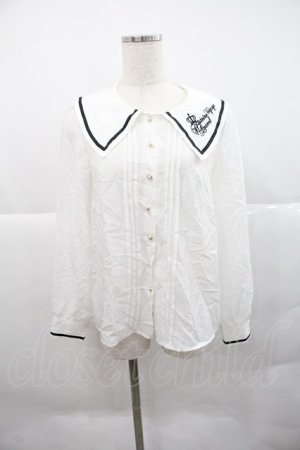 画像: Amavel / タイ付きセーラーブラウス  白Ｘ黒 I-25-12-22-006-CA-BL-SA-ZI